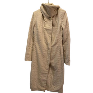 Vintage Paul Ho Haute Couture Angora Lambswool Blend Trench Coat M Funnel Neck